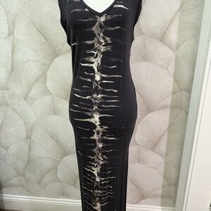 Haute Hippie Black Tie-Dye Maxi Dress